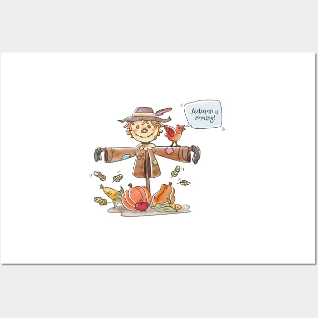 Autumn scarecrow Wall Art by Bach4you